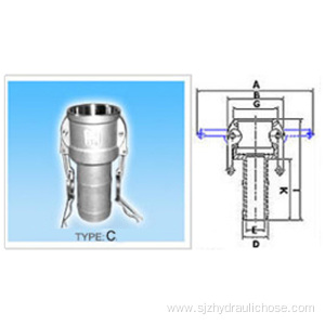 Camlock Type C Coupler Hose Shank